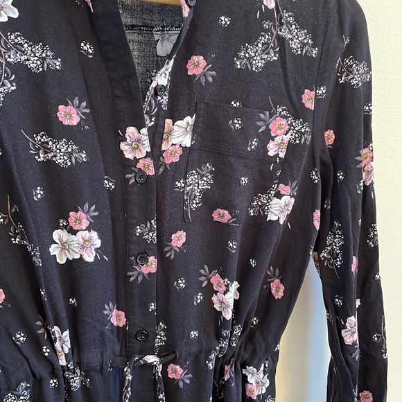 Divided By H&M Black Floral Shirtdress - Picture 7 of 7